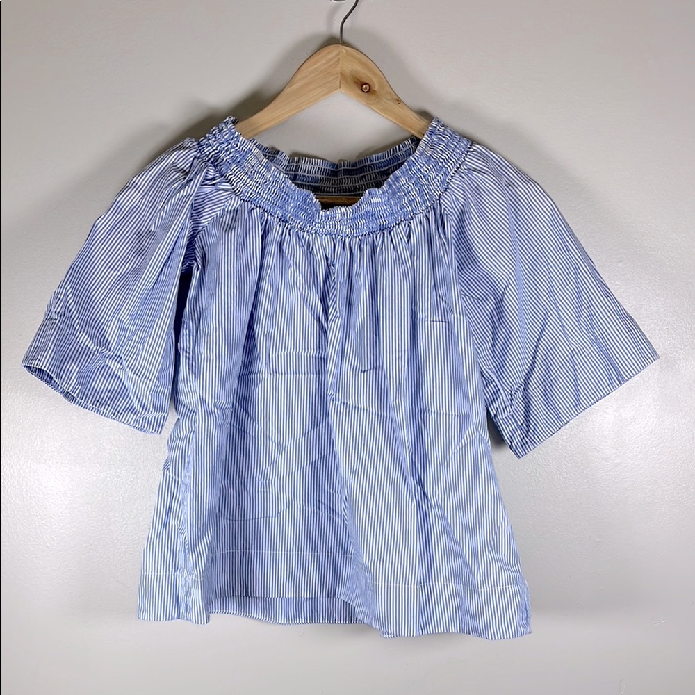 Red Haute  Blue Striped Blouse 100% Cotton Size S.